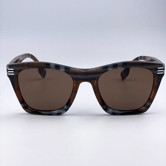 NEW Burberry BE4348 Cooper 396673  Brown Check Square Unisex Sunglasses - Picture 3 of 12